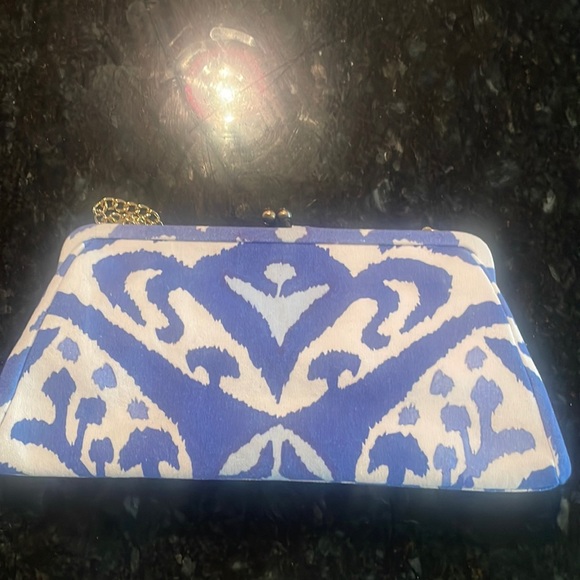 DANA GIBSON BLUE IKAT CLUTCH - Picture 2 of 5